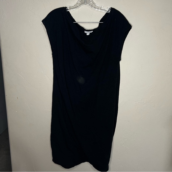 Standard James Perse Bateau Neckline Black Mini Scrunch T-Shirt Lagenlook Dress - Picture 2 of 7